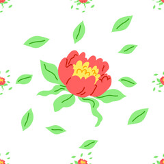 Flower pattern vector illustration. The patterned wallpaper showcased vibrant flower design The flower pattern metaphor represented growth and transformation The flowery aroma filled room with sense