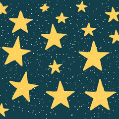 Obraz premium Golden stars scattered across the night sky.