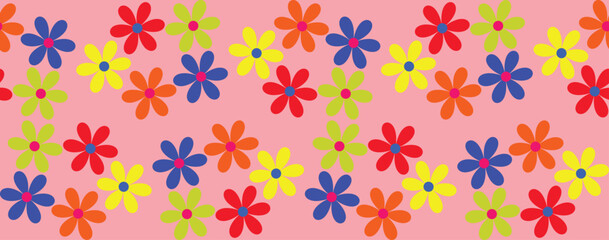 seamless pattern with colorful flowers