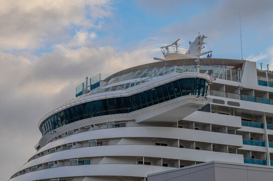 Hamburg, Germany - November 08, 2023: The AIDA Prima at the Cruise Center Steinwerder in the Port of Hamburg