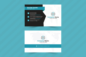 creative business card template. landscape orientation. Horizontal and vertical layout. Personal visiting card with company logo. Vector illustration.
