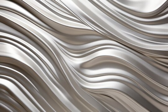 A Glossy Silver Metal Surface with a Fluid Chrome Mirror Effect