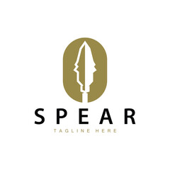 Spear Logo Old Vintage Rustic Simple Design Business Brand Spear Arrow