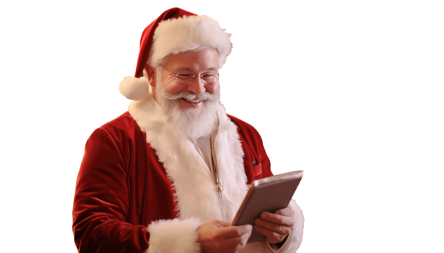 santa claus with a tablet insolated  - Powered by Adobe