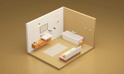 욕실 인테리어 isometric Bathroom interior