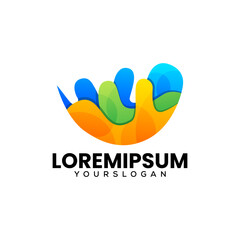 colorful liquid natural icon logo design