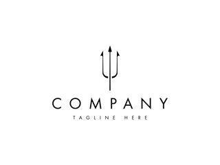 stylized trident logo design