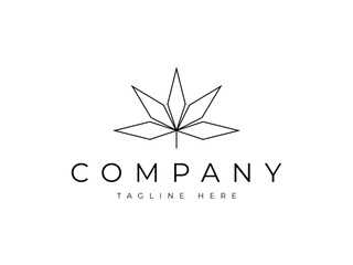 minimal cannabis leaf logo design