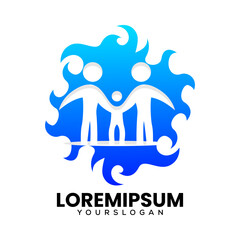 family fire icon logo design