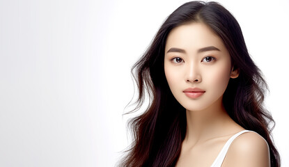 Fototapeta premium BEAUTIFUL YOUNG ASIAN WOMAN WITH CLEAN FRESH SKIN. legal AI 