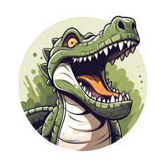 Obraz premium Cartoon Style Crocodile Alligator Illustration No Background Perfect for Print on Demand Merchandise