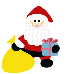 santa claus with gift box
