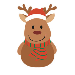 reindeer with santa hat