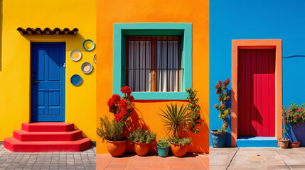 Fototapeta na wymiar colorful house in island country