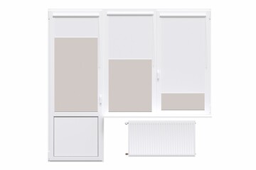 windows in the interior isolated on white background, 3D illustration, cg render