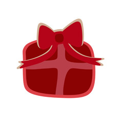 christmas gift box with ribbon