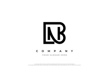 Initial Letter NB Logo or BN Monogram Logo Design - obrazy, fototapety, plakaty