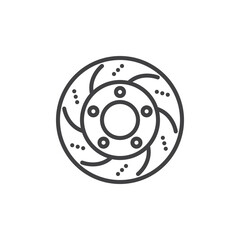Car Brake Rotor line icon.