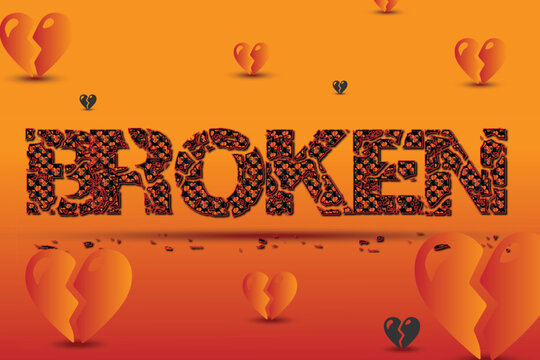 Broken editable text effect and word design template