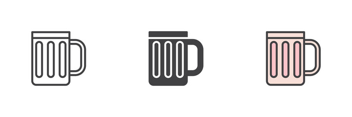 Beer mug different style icon set
