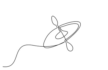 canoe boat kayak water sport object nobody one line art design