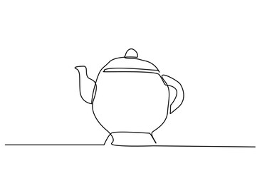 porcelain teapot drink one line art design