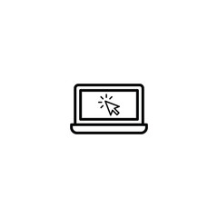 Laptop with Cursor icon vector