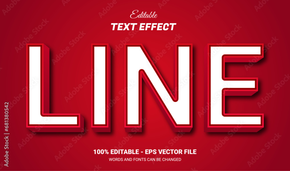 Poster line red editable text effect