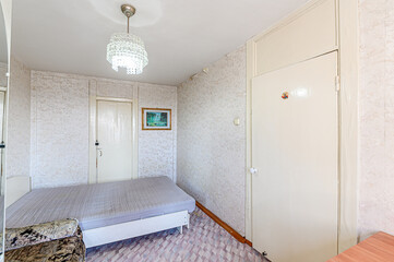 interior apartment room bedroom with bed