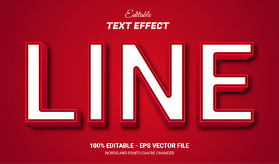 line red editable text effect