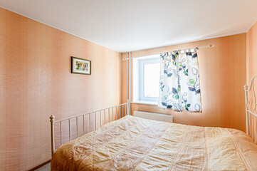 interior apartment room bedroom with bed