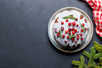 Delicious Christmas cake, a festive holiday treat