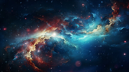 A view from space to a spiral galaxy - obrazy, fototapety, plakaty