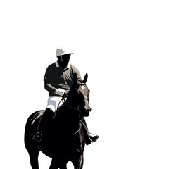 Silhouette of a polo player