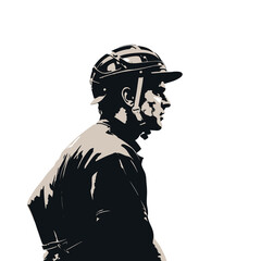 Silhouette of a polo player