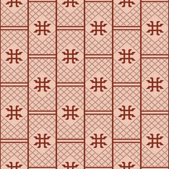 Japanese Cross Motif Diamond Net Vector Seamless Pattern
