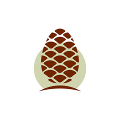 Silhouette of a pine cone. Pinecone logo design.