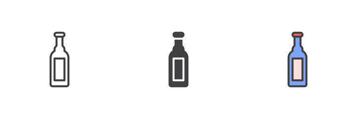 Beer bottle different style icon set