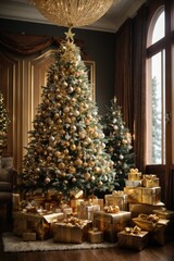 Fototapeta premium christmas tree with presents