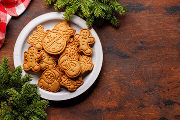 Diverse Christmas gingerbread cookies, festive sweetness
