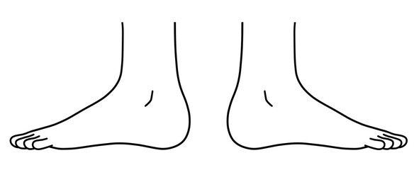 横から見た人間の足のシンプルなイラスト