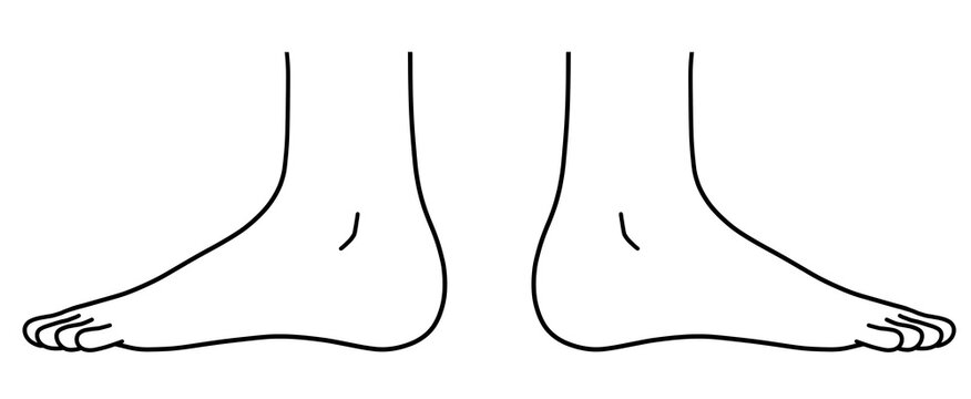横から見た人間の足のシンプルなイラスト
