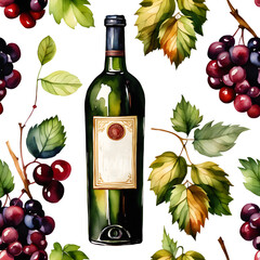 Background with wine & grape