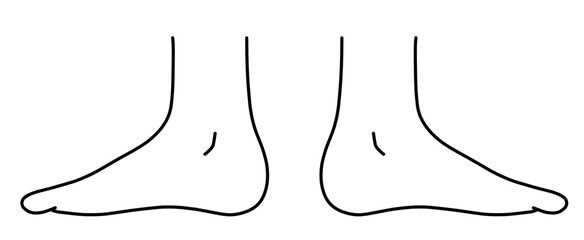 横から見た人間の足のシンプルなイラスト