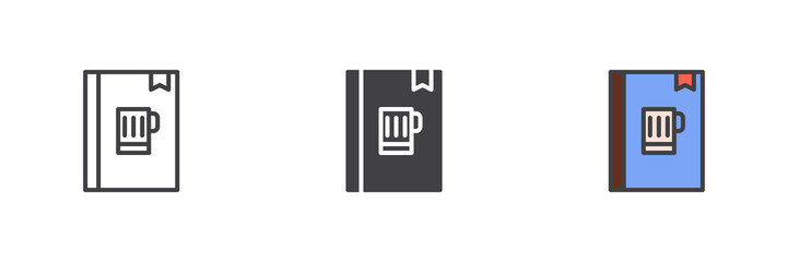 Beer menu different style icon set