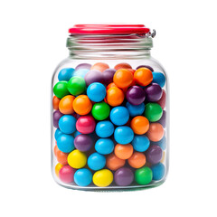 front view close up of in a candy jar isolated on a white transparent background 
