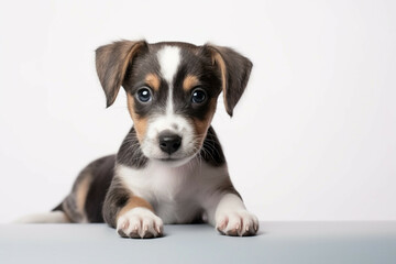 Adorable Mixed Breed Puppy with Copy Space