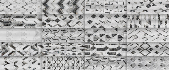 3d decorative  structure pattern, multi texture geometric background.