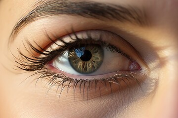 Obraz premium A captivating close-up of a mesmerizing blue eye. Generative AI.