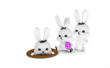 VECTOR EASTER EGG BUNNY ILLUSTRATION
